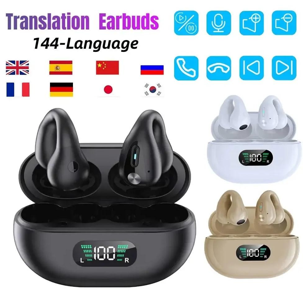 

Smart AI Translator Earbuds 144 Languages Noise Cancelling Wireless BT Headset Instant Translator Smart Voice Real Time