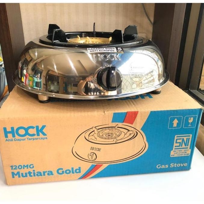 Tersedia KOMPOR HOCK 120MG Kompor Gas Stainless Hock Mutiara Gold 1 tungku - KG