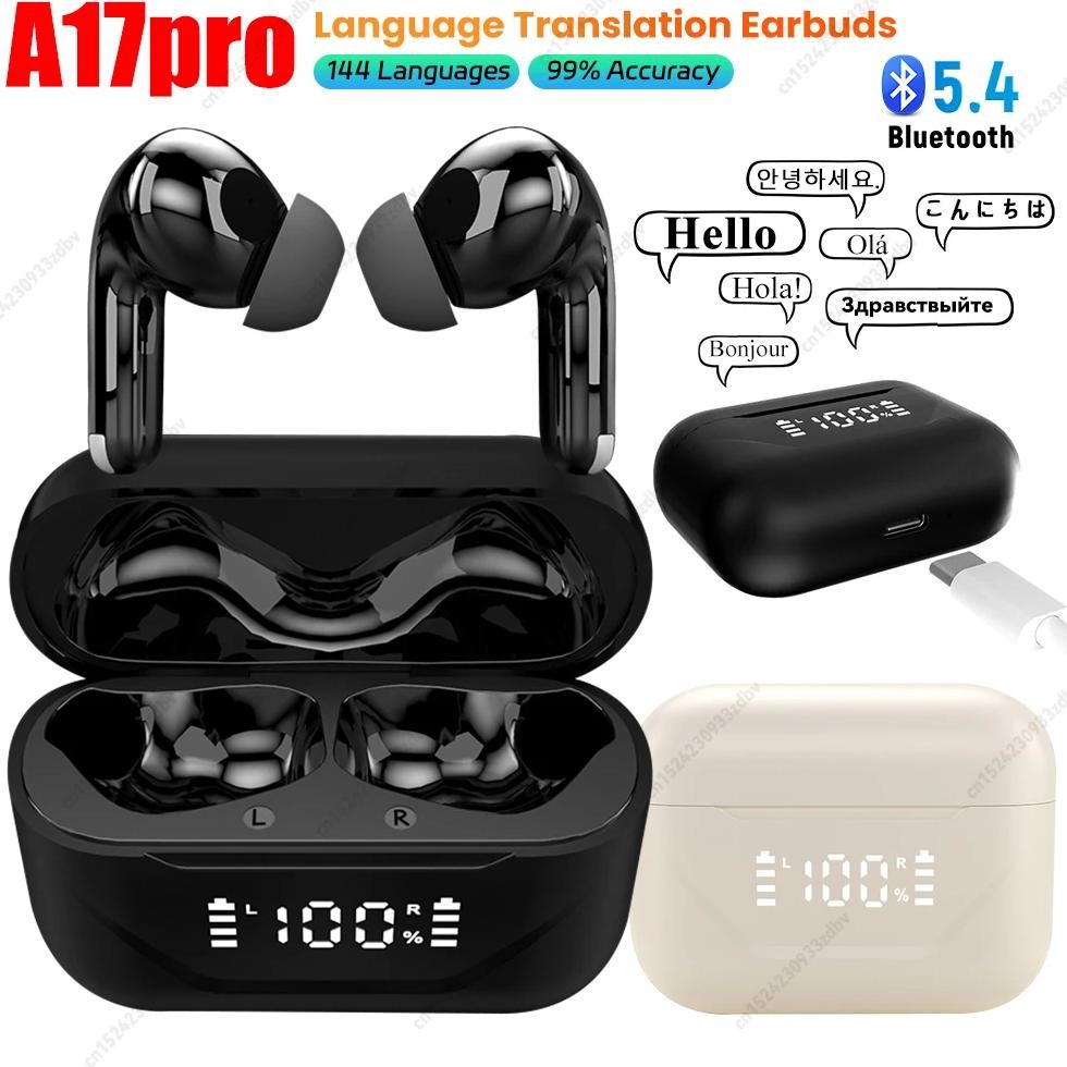 

Smart AI Language Translation Earbuds ANC Noise Canceling 144 Languages Translator Earbuds Translator Device for Android and iOS