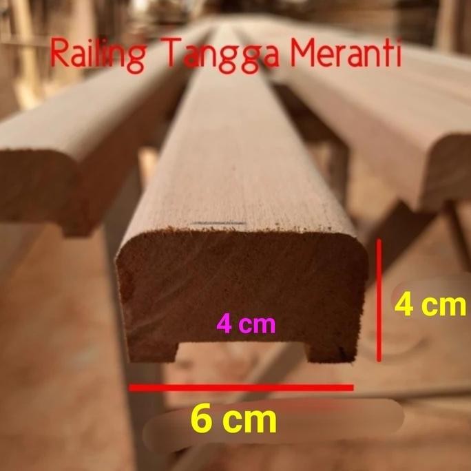 Railing tangga / Relling Kayu Kamper Samarinda Oven per meter Diskon