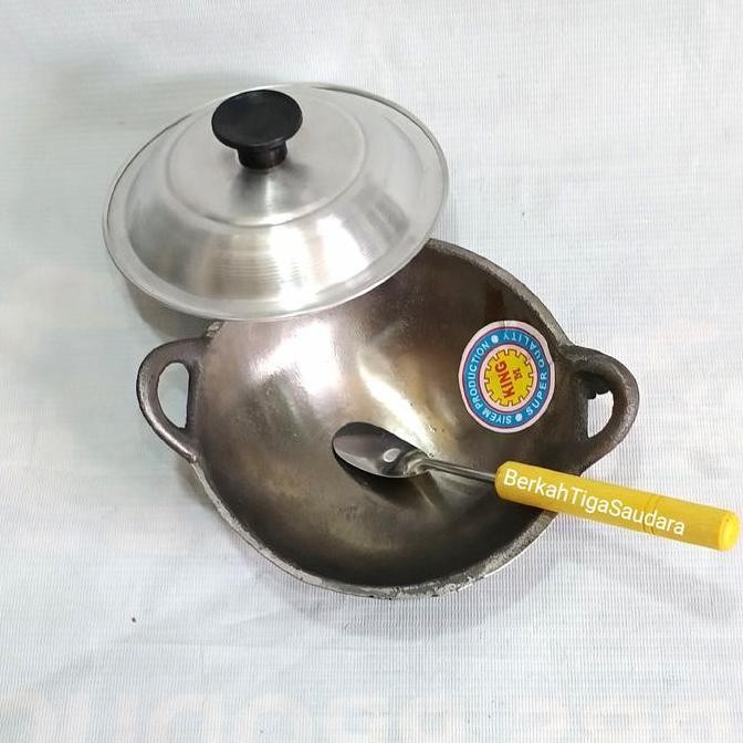 Tersedia Kuali serabi wajan serabi,kue cucur besi tebal +tutup+1cukilan