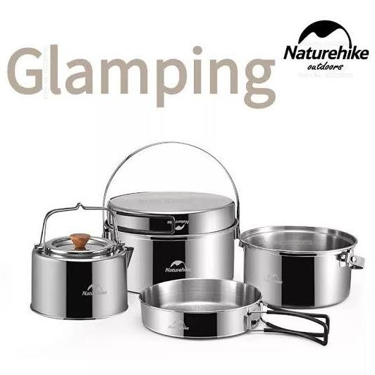 Alat Masak Set/Cooking Set Portable Stainless Naturehike Nh22Cj005