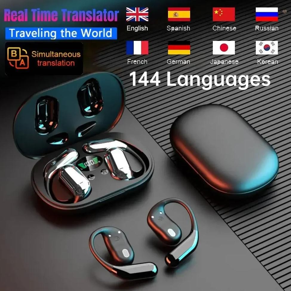 

3 in 1 AI Translator Earbuds 144 Languages Noise Cancelling Bluetooth 5.3 Headset Instant Translator Smart Voice Real Time