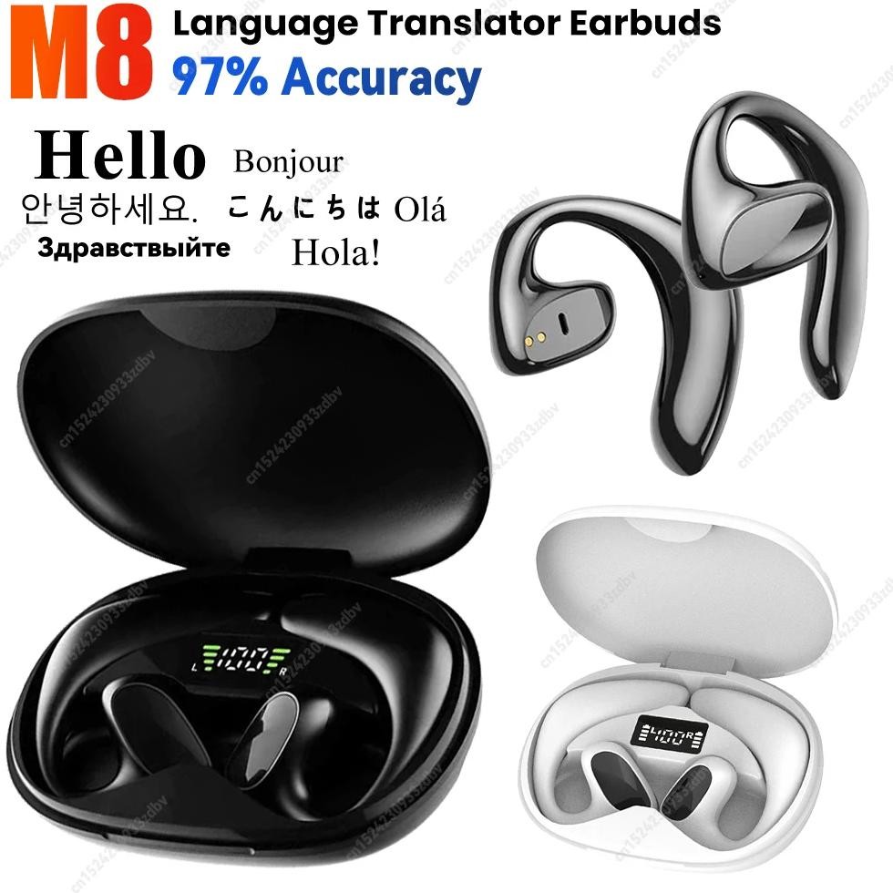 

Real-time Two-Way Earbuds 144 Languages Noise Reduction Translator Device Voice Translator Earbud for Travel Business Learning