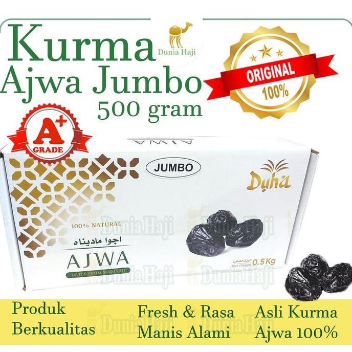 

READY Kurma Ajwa Jumbo Nabi Madinah Premium Super XL Oleh Oleh Haji 500Gr