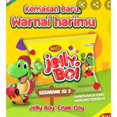 

( BERKAH ) INACO jelly boi isi 3 cup 33gr snack cemilan agar agar nata de coco jelly