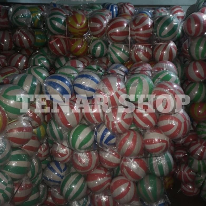 Fitur Lengkap Bola Plastik Loreng / Bola Ringan Ukuran Besar / Bola Sepak Plastik Isi 6Pcs