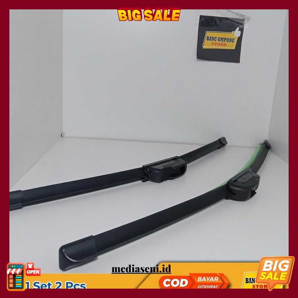 2 Pcs Wiper Mobil Frameless Wiper Agya Ayla Depan Karet Wiper Pisang Original Produk