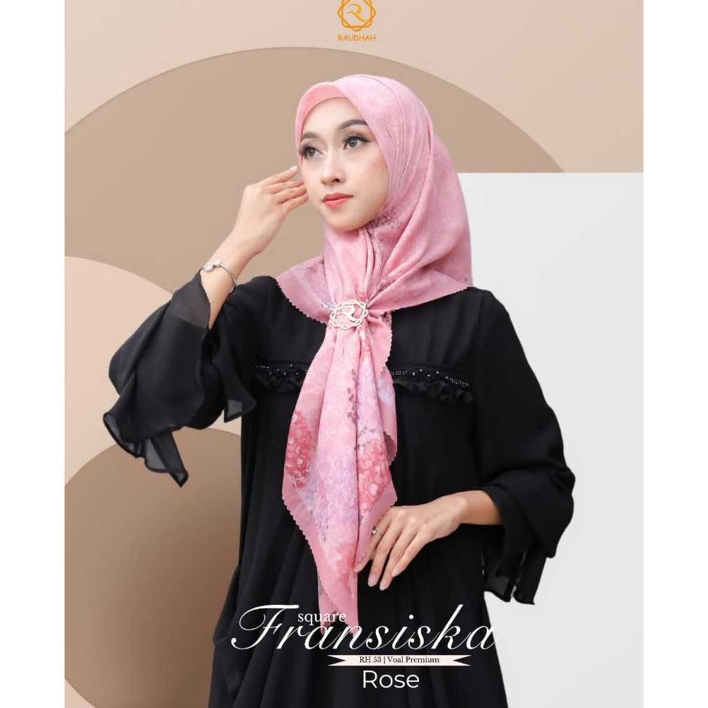 Terjangkau Segiempat Voal Motif Raveena, Fransiska, Belva, Salma Square By Raudhah Zyza Hijab Premiu