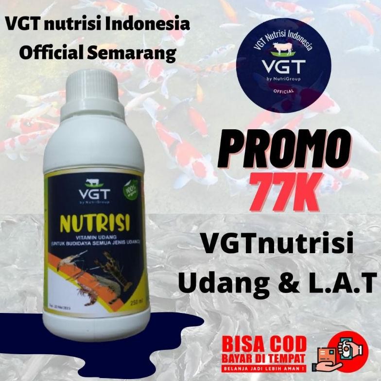 Terlaris VGT Nutrisi Udang Galah Windu Vaname Vanami Bago Lonster Air Tawar Payau Asin Boster Vitami
