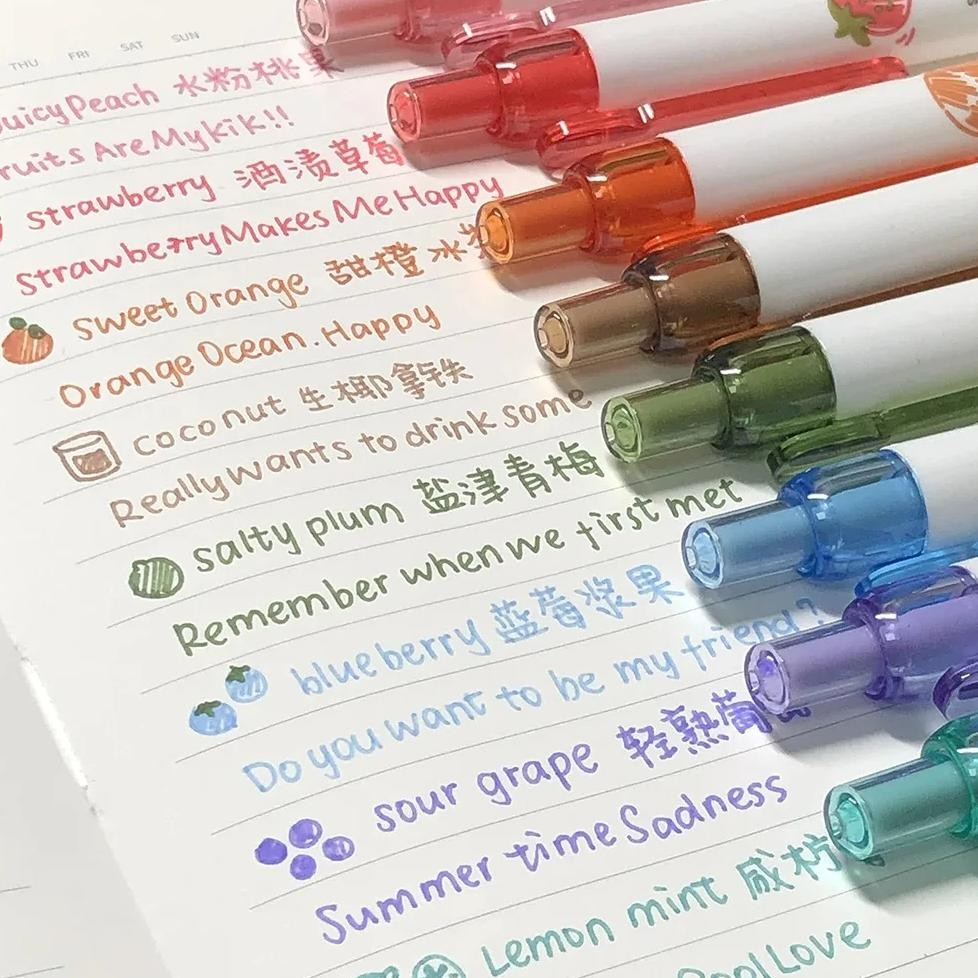 

Creative 3D Fruit Scent Colored Gel Pens 0.5Mm Smooth Writing School Student Art Drawing Pen For Diary Scrapbooking Stationery