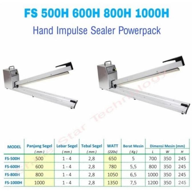 NEW Hand Impulse Sealer Series Powerpack FS-500H FS-600H FS-800H FS-1000H