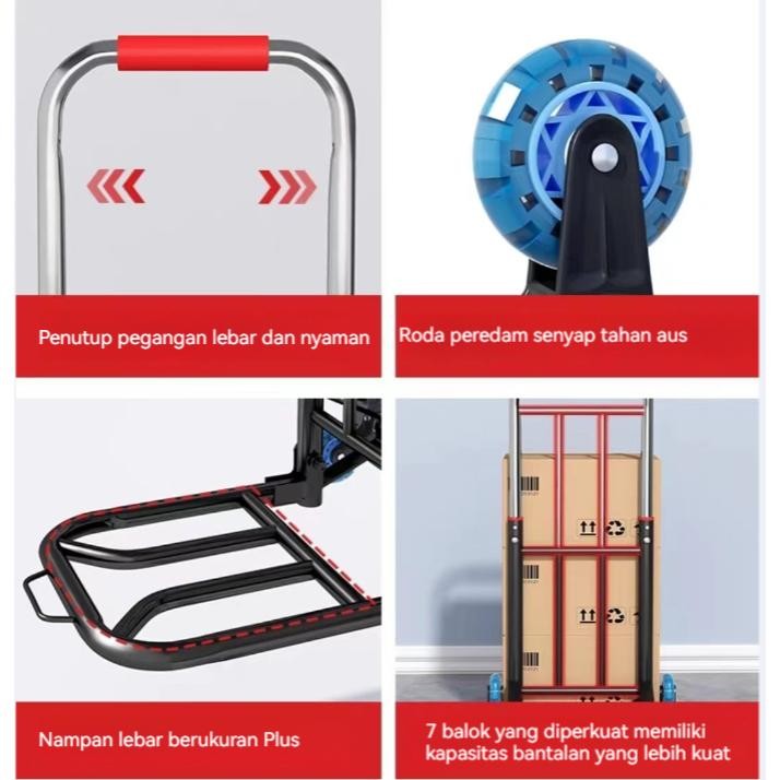 HJK Highline Trolley Troli Lipat Reaim Troli Lipat Serbaguna Troli Besi Lipat Troli Galon Troli Besi