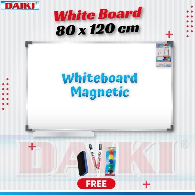 

Whiteboard / Papan Tulis Magnetic DAIKI Uk 80x120 Cm Kualitas Original
