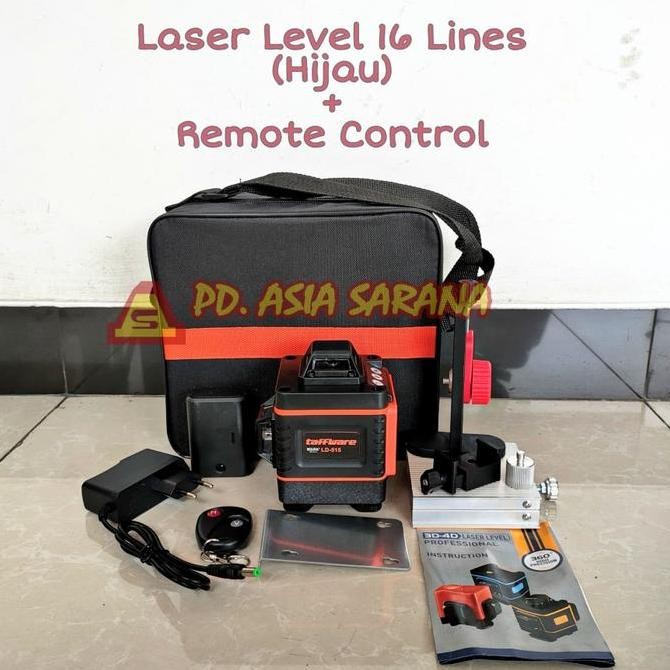 

Meteran Cross Laser Level 16 Lines 4D Remote Self Leveling Waterpass Siku LD-515 Kualitas Original