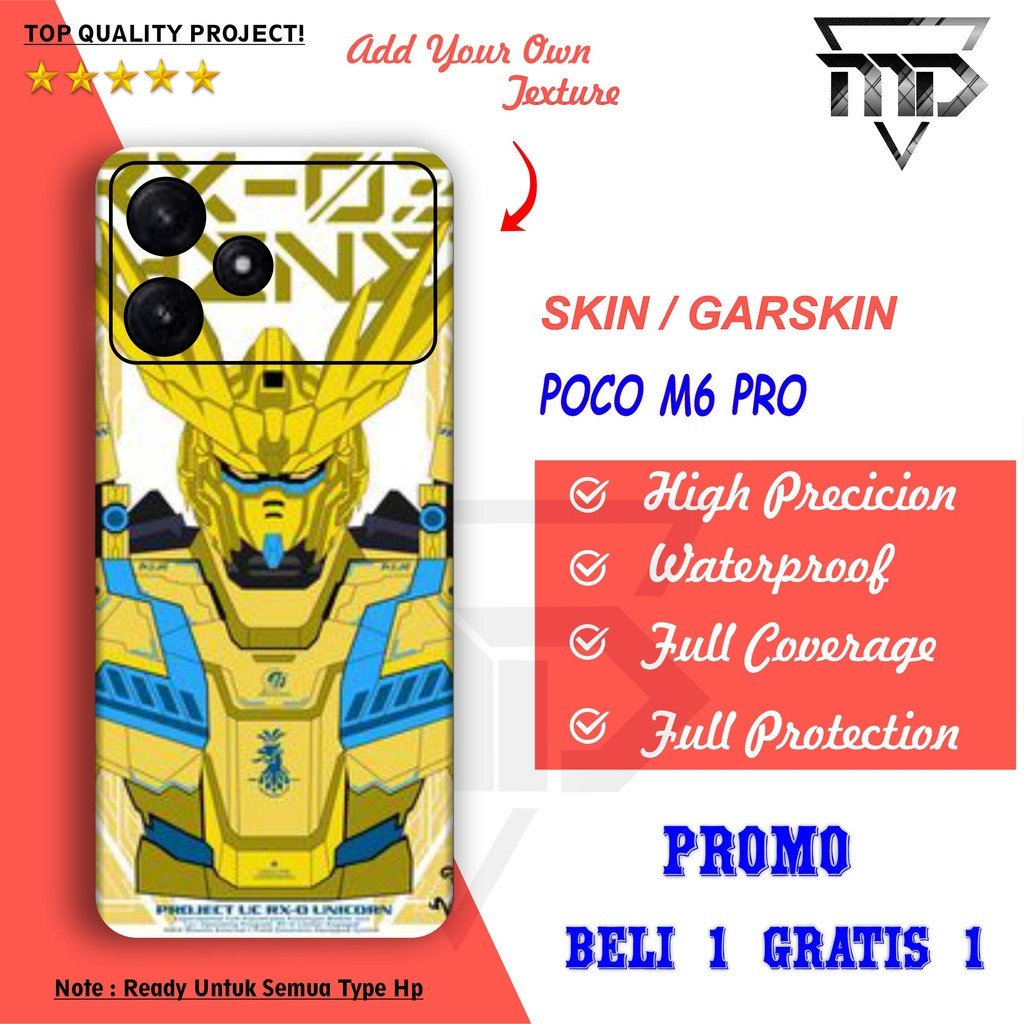 

Terlaris Presisi Poco M6 Pro Casing/Stiker Panel Vynil Bisa Custom Dan COD