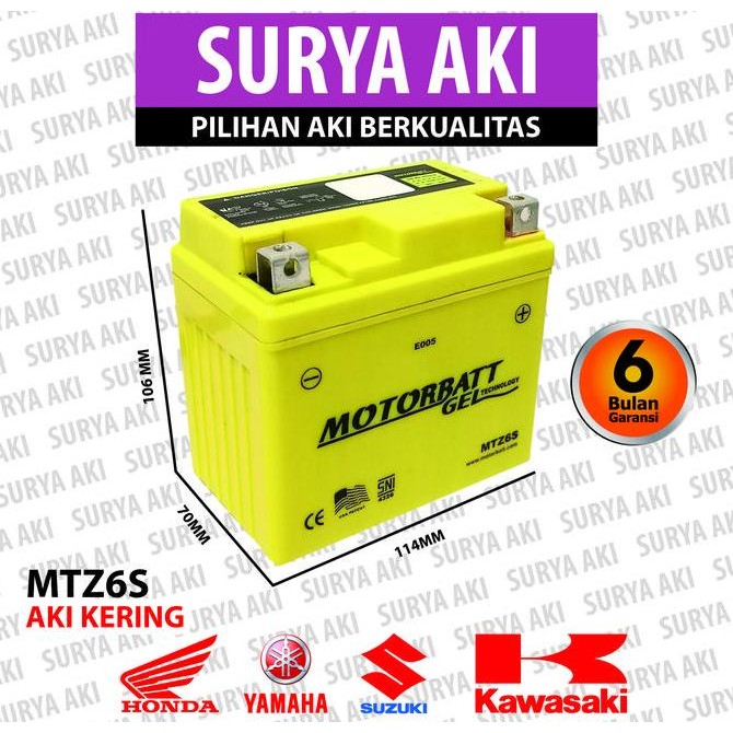 Aki Motor MTZ6S Aki Gel Semi Kering Aki Motor ADV VARIO 150 VARIO 160 Kualitas Original
