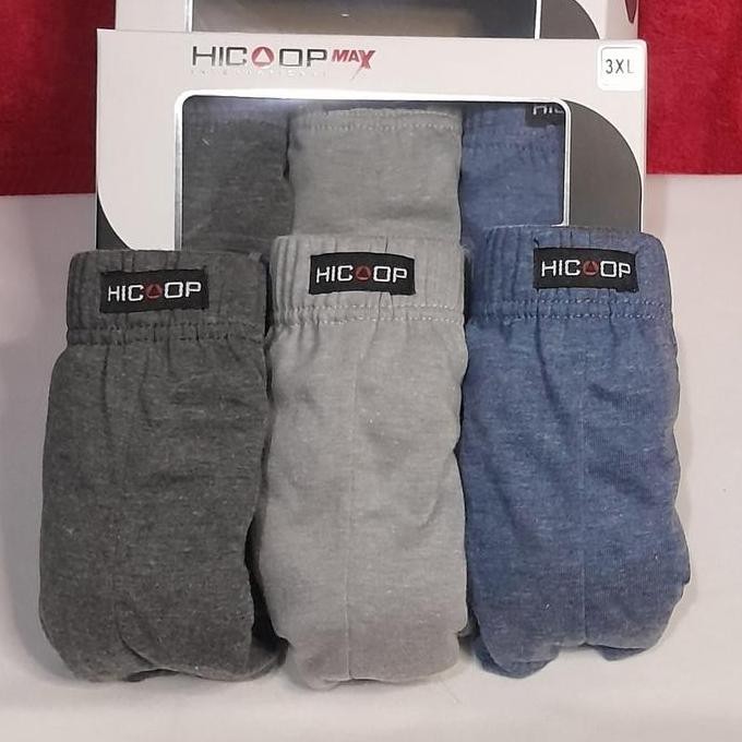Celana Dalam Pria Jumbo Big Size 2Xl 3Xl Isi 3Pcs Merek Hicoop Terbaru