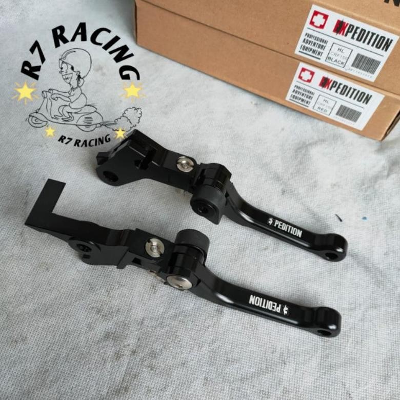 Handle CRF 150L Expedition Model Lipat Stelan CNC / Tuas Rem Honda CRF Expedition