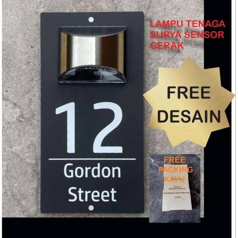 NEW Nomor Rumah Akrilik, Papan Alamat Rumah LED Tenaga Surya, Tanpa Instalasi Listrik