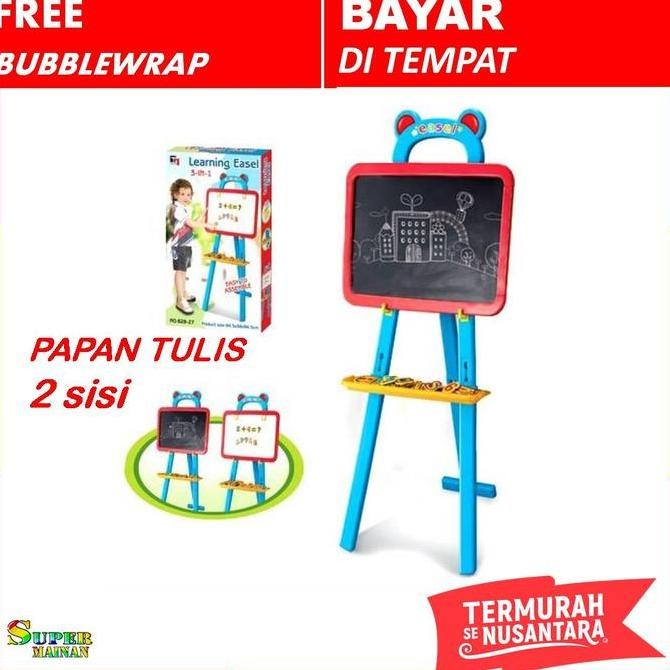 

Mainan papan tulis white board anak kapur tempel hitam standing murah Kualitas Original