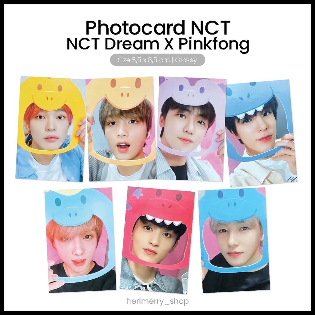(ISI 7 PCS) PHOTOCARD NCT DREAM PINKFONG - KPOP KARTU PHOTO CARD UN NCT REX JAEMIN JENO MARK HAECHAN