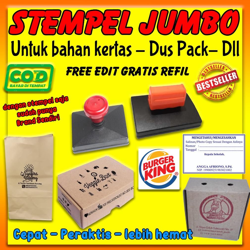 

NEW!!! STEMPEL JUMBO OTOMATIS DESIGN CUSTOM FREE REFIL