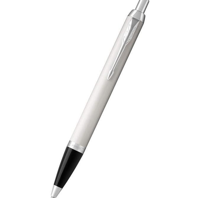 

Parker IM New White Chrome Trim Ballpoint Original Kualitas Original
