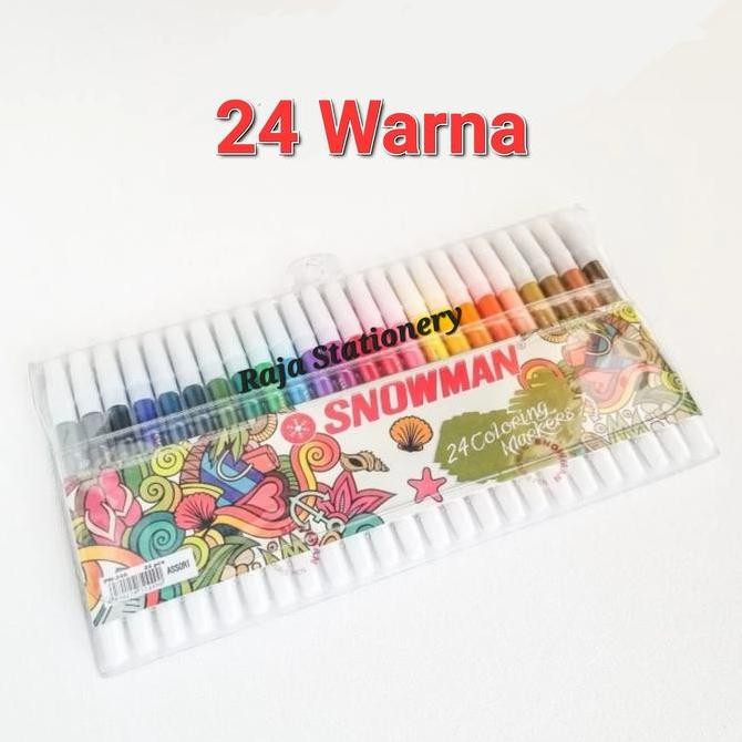 

SNOWMAN COLOURING MARKER SPIDOL SNOWMAN 24 WARNA PW-24A PW24A [12SET] Kualitas Original