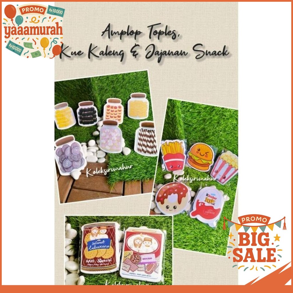 

(5PCS) AMPLOP 3D MOTIF TOPLES KUE/ KUE KALENG / JAJANAN SNACK