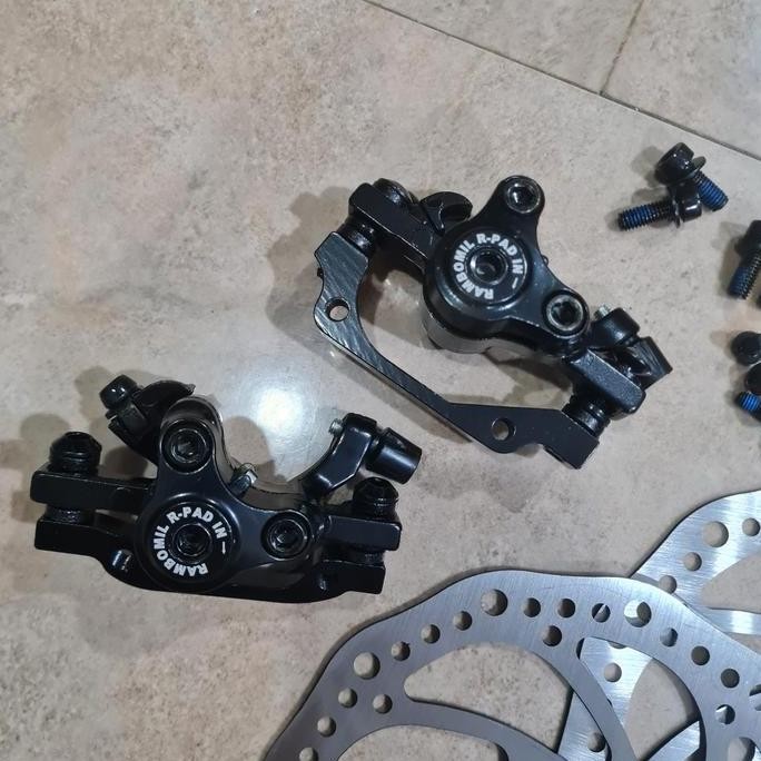 . disc brake set LITEPRO rotor caliper mekanik rem cakram mt200 tektro master rem sepeda gunung