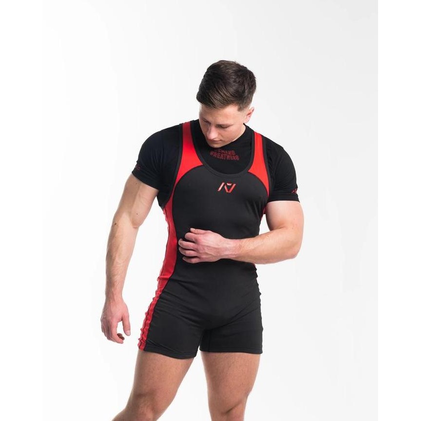 A7 Luno Men's Singlet Red Dawn IPF Approved Powerlifting Raw Suit Mens Diskon