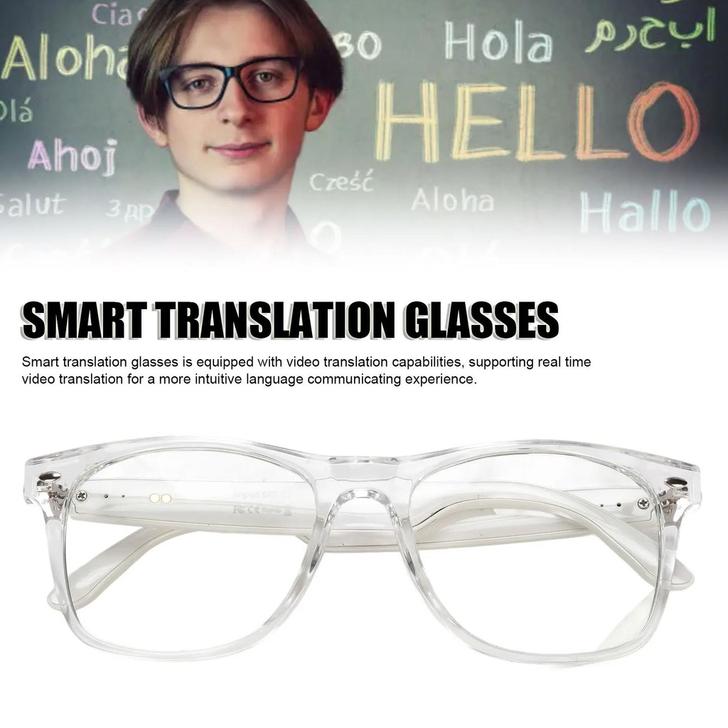 

Smart Translation Glasses AI Translation Glasses Comfortable Lightweight High Accuracy Built in Microphone Speaker for Travel