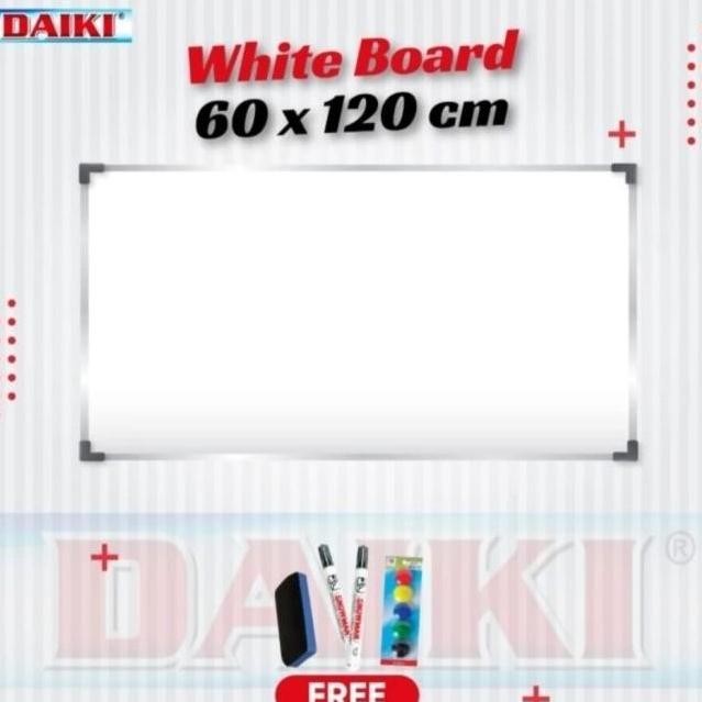 

Daiki Whiteboard magnetic single face 60 x 120 cm/Papan tulis gantung. Kualitas Original