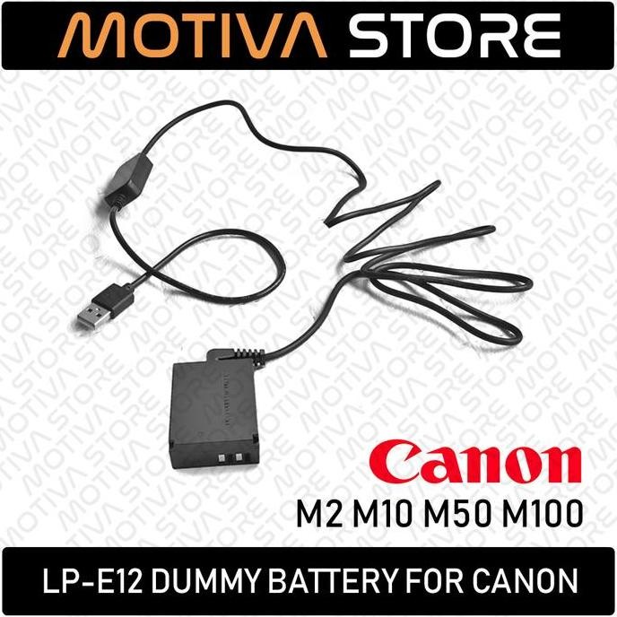 TERBARU - LPE-12 Dummy Battery DC Coupler For Canon EOS M M2 M10 M50 M100 LPE12