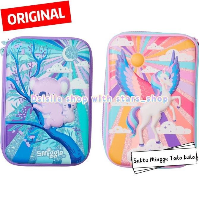 

Smiggle Moonlit Hardtop Triple Up Pencil case Original - Koala/Unicorn Kualitas Original