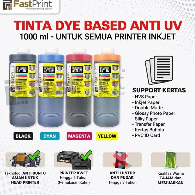 

Tinta Dye Based Anti UV 1000 ML Kualitas Original