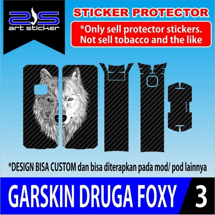 

Terlaris Presisi Druga Foxy Shogun Black Wolf Casing/Stiker Panel Vynil Bisa Custom Dan COD