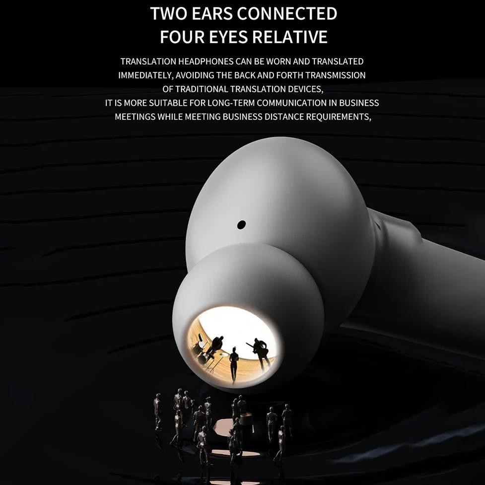

Intelligent Translator Earbuds Bluetooth-Compatible 5.4 Noise Cancelling Smart Voice Translator Waterproof Translation Earphones