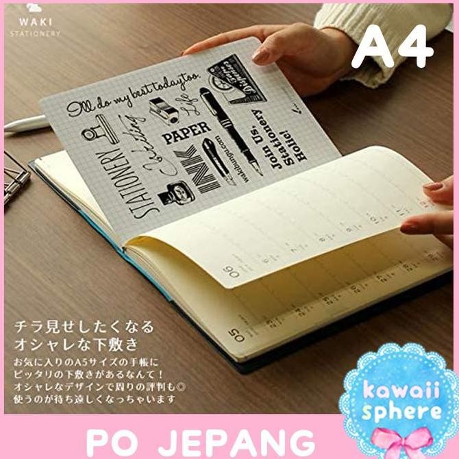 

Waki Desk Pad A4 White | Pencil Board / Underlay PET | PO Japan Kualitas Original