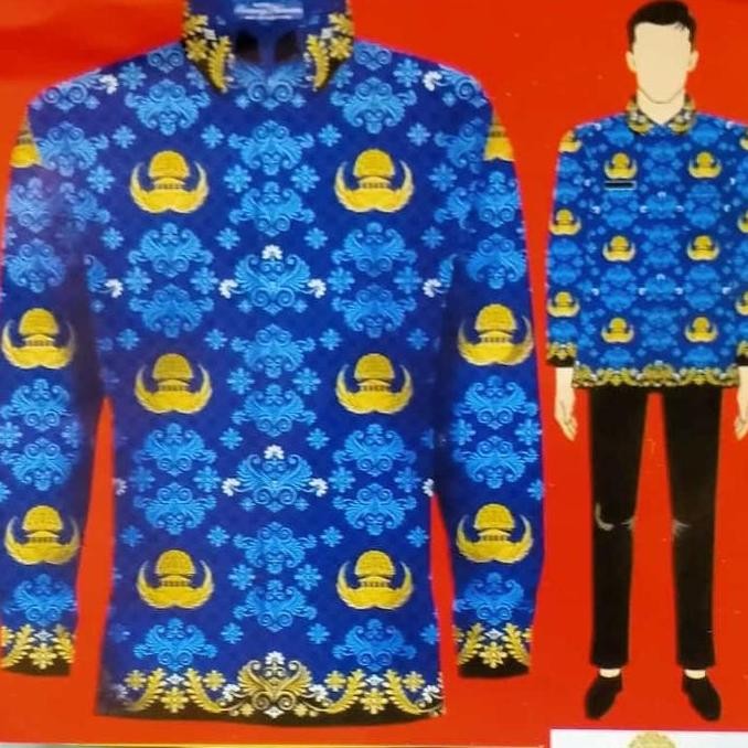 Promo / Terlaris Baju Seragam Batik Korpri Terbaru Pria dan Wanita Kerah Hitam Terbaik
