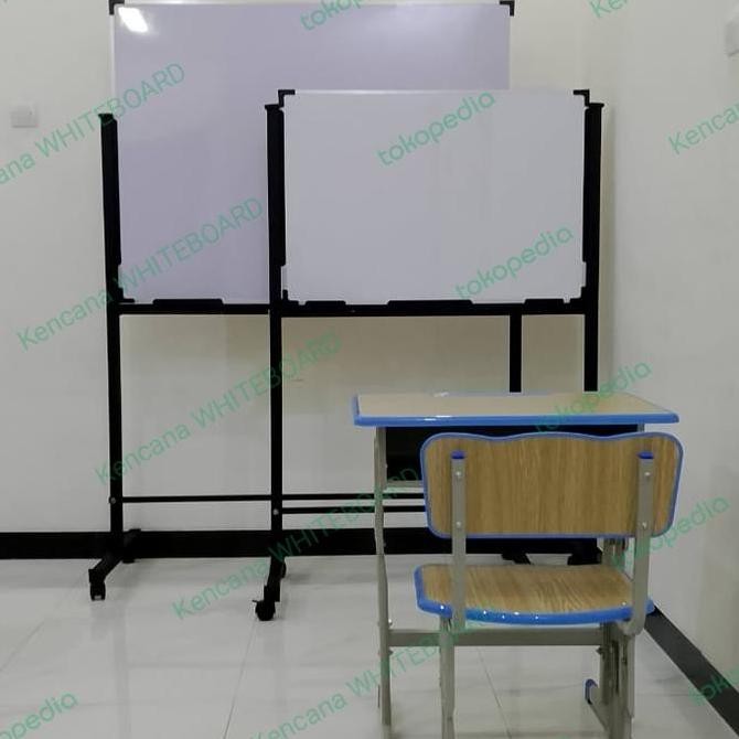 

white Board stand Roda 80 120 cm Kualitas Original