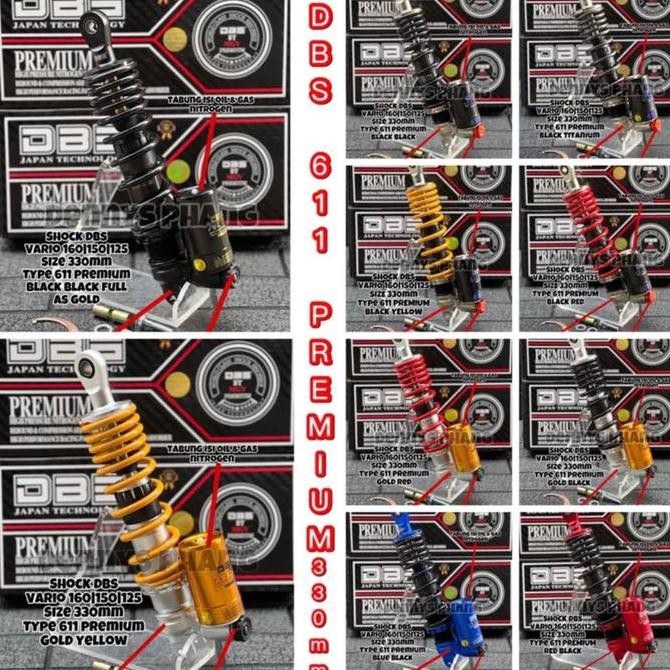 Shock DBS 611 Premium Tabung Bawah Matic Dumper Singel Shock 330mm Shockbreaker Tabung Bawah X Rider