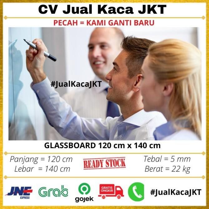 

Glass Board Papan Tulis Kaca 120 cm x 150 cm Kualitas Original