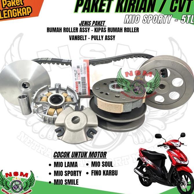 PAKET KIRIAN CVT KOMPLIT 4ITEM PULLY ASSY MIO SPORTY,MIO SMILE,MIO SOUL,FINO KARBU,NOUVO / PAKET ITE