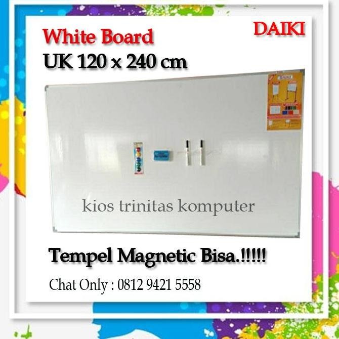 

Whiteboard DAIKI magnetic gantung uk 120x240 cm Kualitas Original