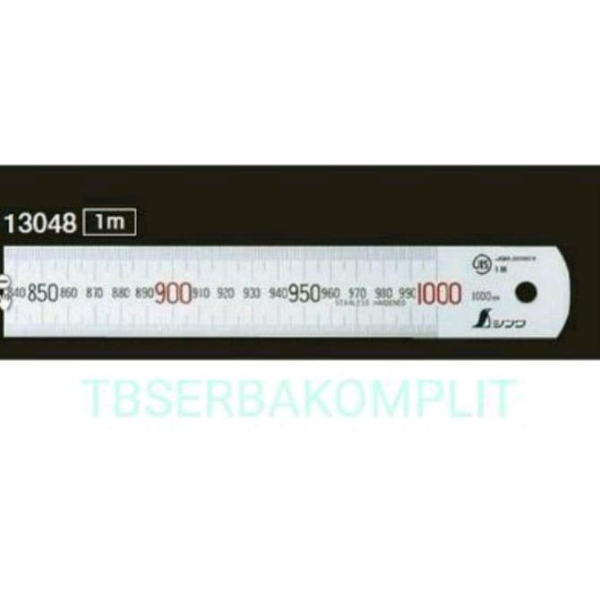 

Ruler Mistar besi SS metric Scale Mili 13048 Shinwa 1000mm 1000 mm ori Kualitas Original