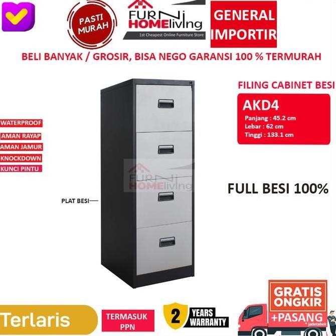 

PROMO Filing Cabinet Besi 4 Laci SMD4 Premium 101 Kualitas Original