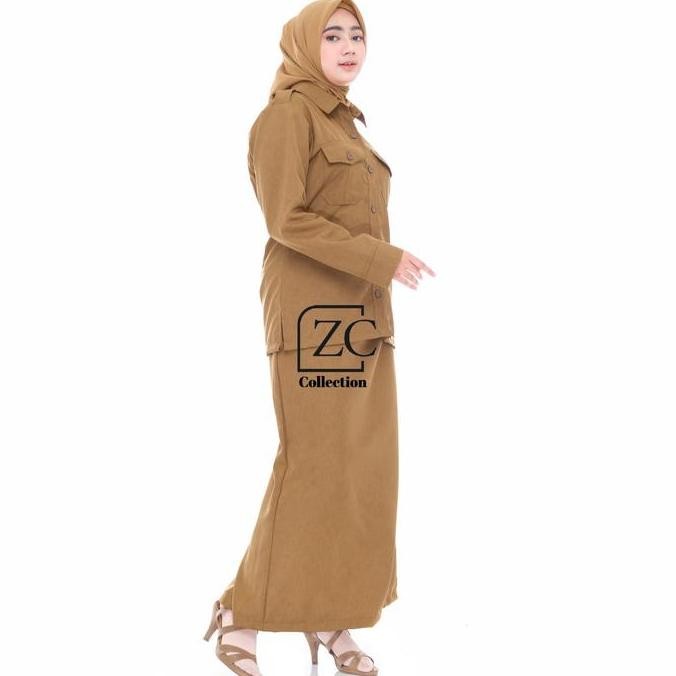 Promo / Terlaris Seragam pns wanita khaki muda setelan pns baju pns pns khaki muda Terbaik