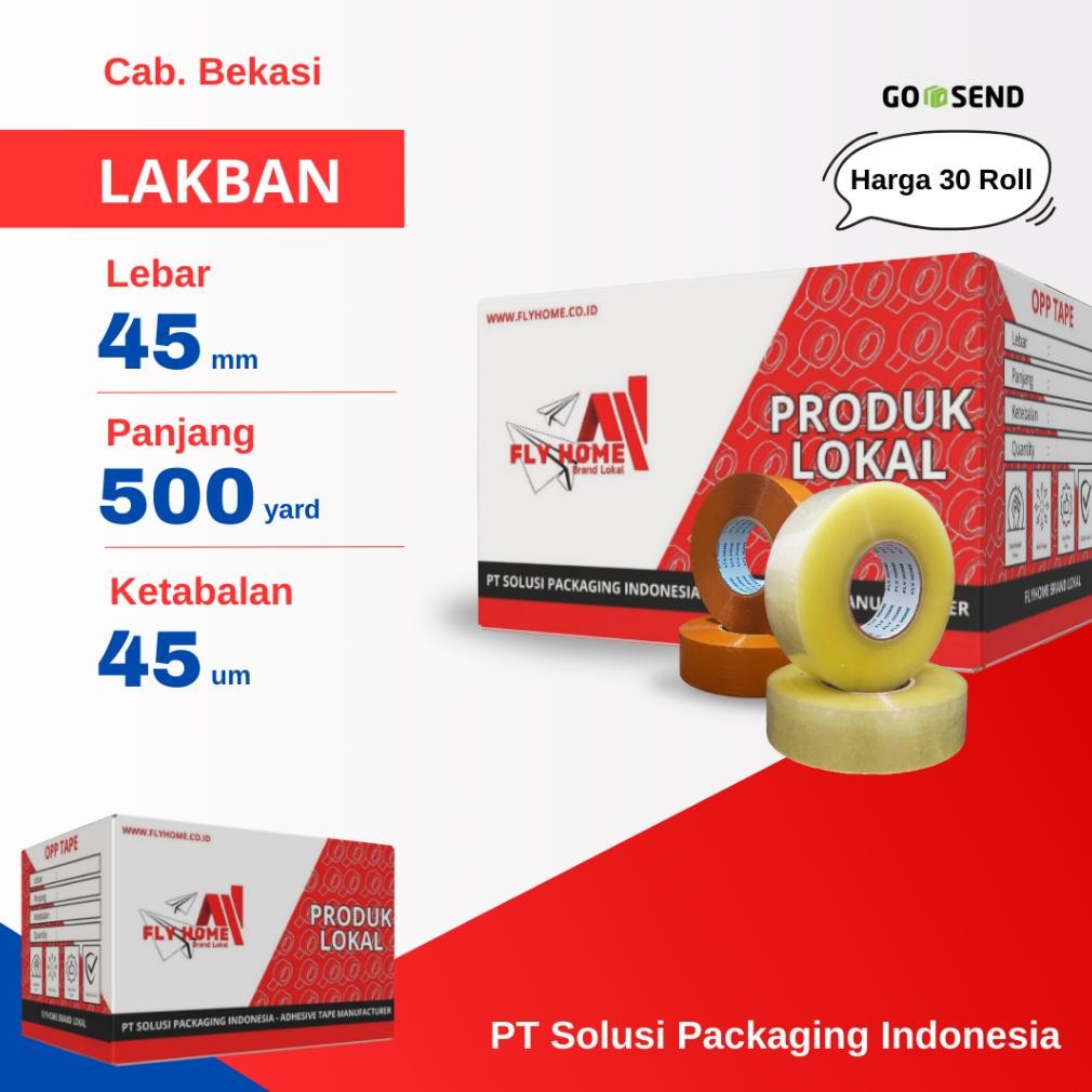 

LINDU FLYHOME 1Dus Lakban Bening Coklat 45x500Y 2Inci 475METER 500 Yard INSTAN